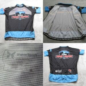 ShaverSport Cycling Jersey Mens Small Black‎ Porsche Tour de Moon Short Sleeve